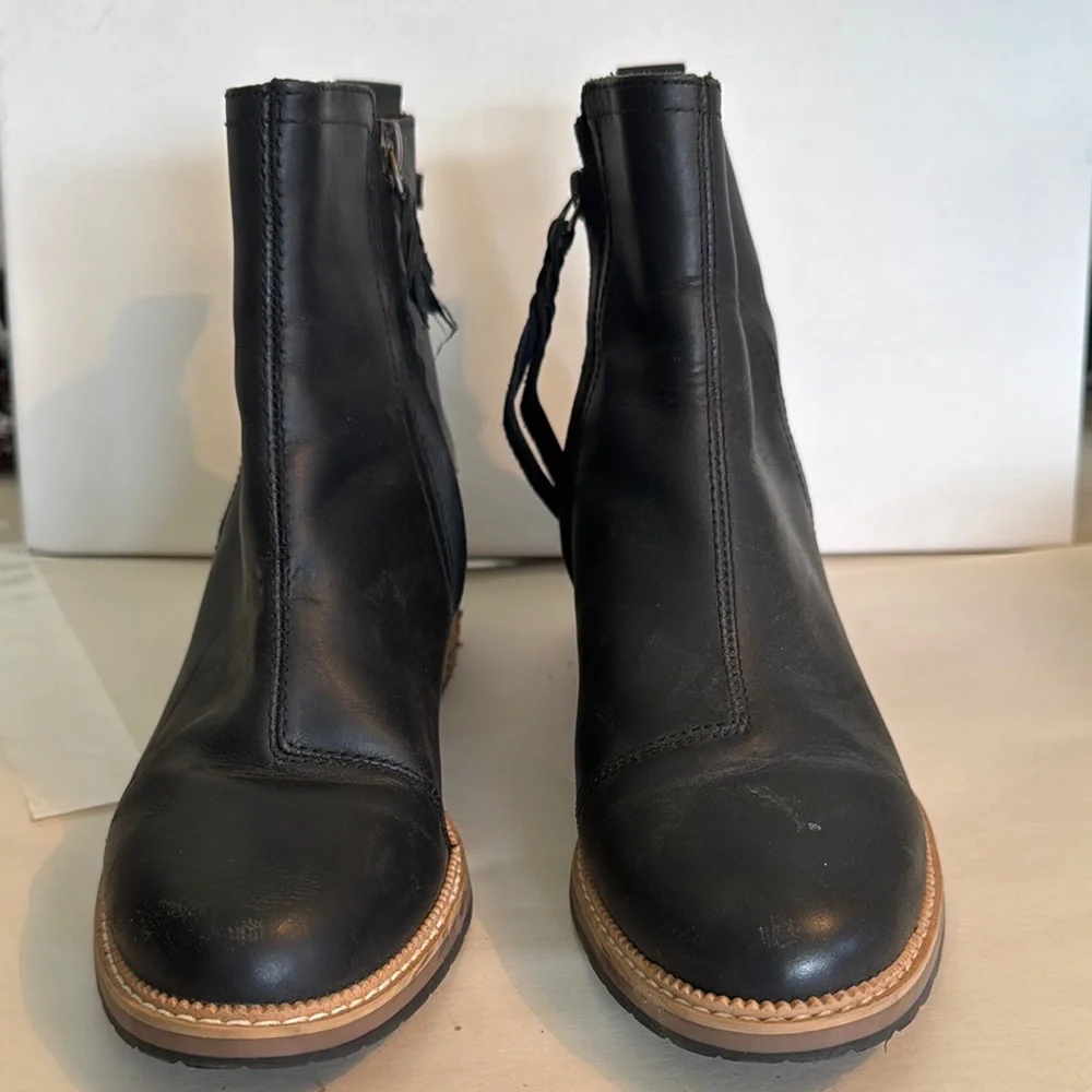 Black Leather Ankle Boots